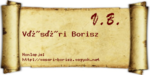 Vásári Borisz névjegykártya